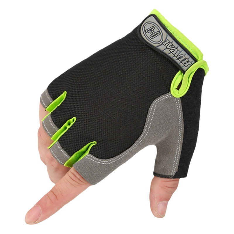 Manufacturer Supplies Dish Net Summer Sun Protection Silicone Wear-Resistant Non-Slip Breathable Half-Finger Cycling Sports Gloves