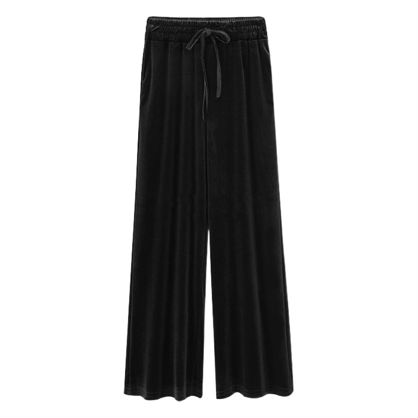 Gold Velvet Wide-Leg Pants for Women, Cross-Border Pants, Loose Large Size High-Waisted Women's Pants 100kg Fat Sister Slimming Look Casual Pants