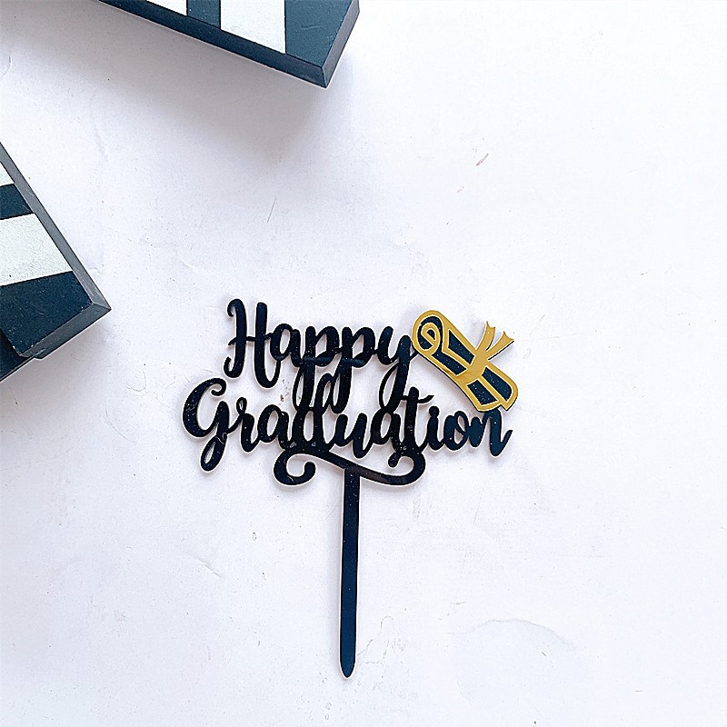 Picture of Acrylic Graduation Season Cake Decoration Insert Student Graduation Ceremony Cake Insert Flag Internet Celebrity Cake Decoration
