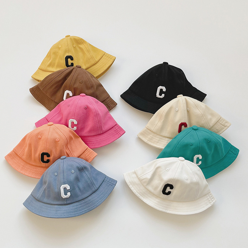 South Korea Baby Hat Spring and Autumn New Fashion Letter Basin Hat Boys and Girls Baby Sunscreen Children's Fisherman Hat