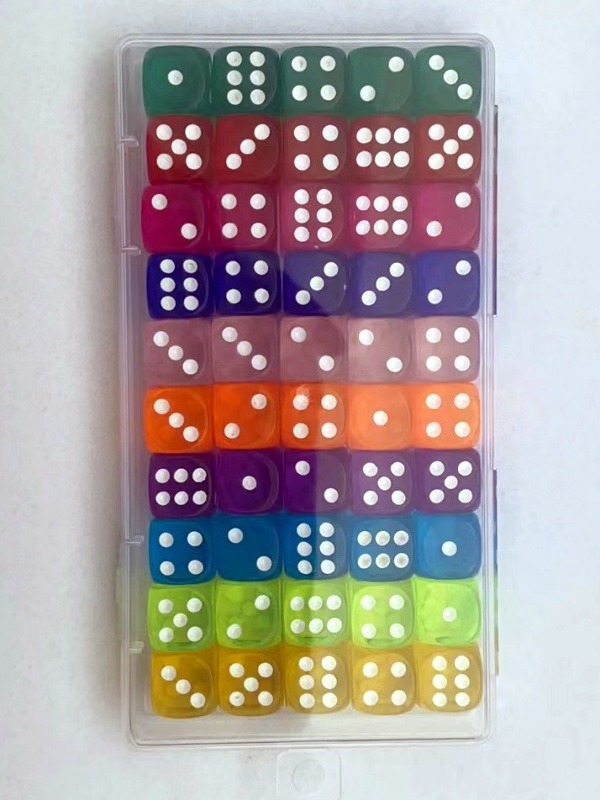 Picture of Spot 14mm transparent color crystal acrylic dice new packing boxed dice color multi color optional