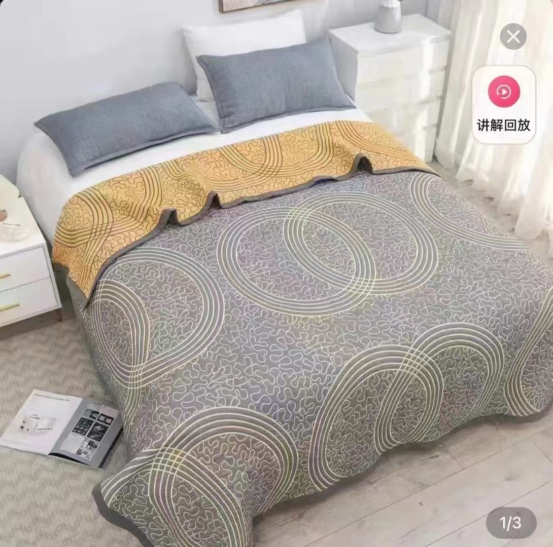 Picture of Wholesale new combed cotton fine sand gauze towel blanket soybean fiber blanket spring and summer single double autumn and winter leisure blanket