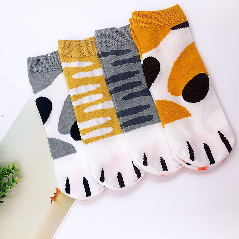 Socks Women Socks Winter Cute Cartoon Japanese Cat Claw Socks Boat Socks Summer Fresh Women Student Cotton Low-side Cotton Socks