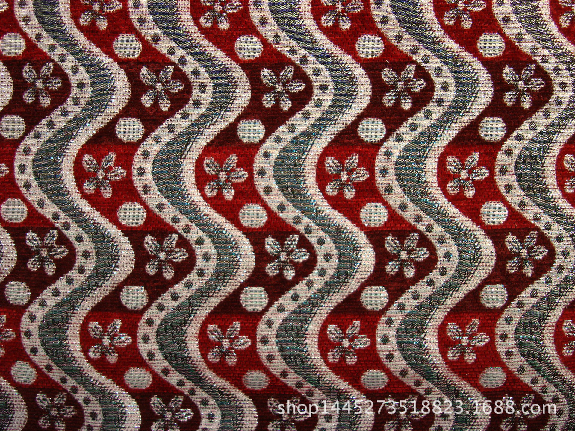 Chenille jacquard matte yarn-dyed large jacquard chenille decorative fabric home textile fabric