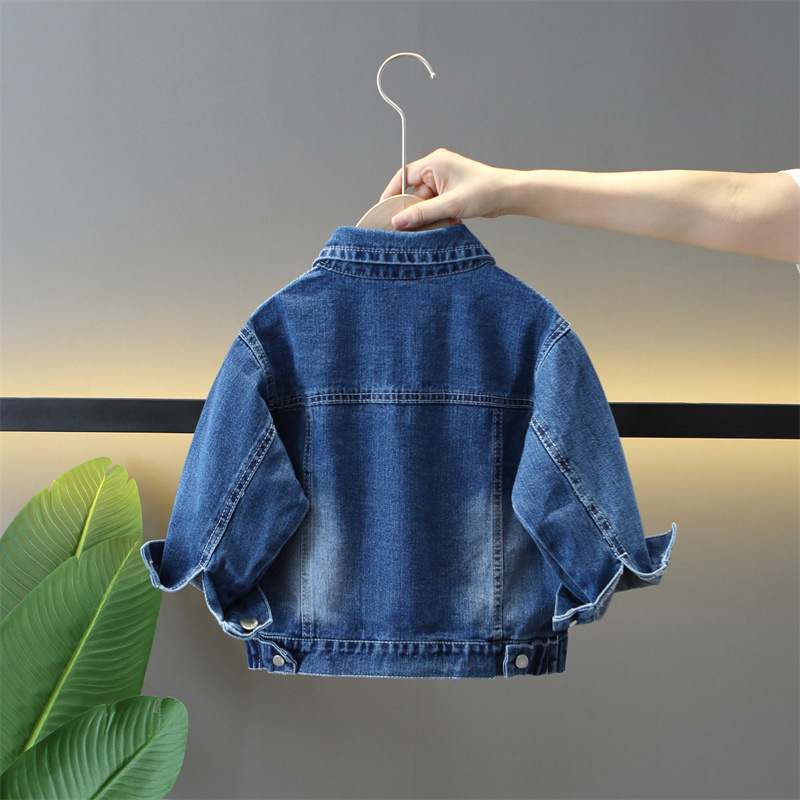 Picture of Boys Blue Denim Jacket All-match Western Style Top Simple Style Casual Fashion Jacket Trendy Cool Autumn New