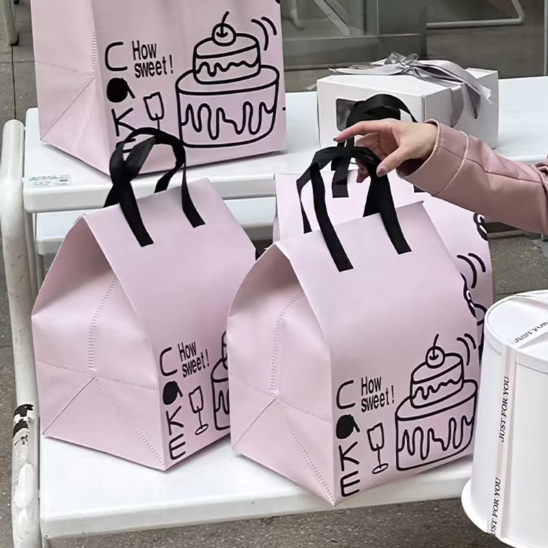 Catering Disposable Sealed Thermal Insulation Cold Aluminum Foil Bag Takeaway Bag Non-Woven Packaging Bag Environmentally Friendly and Biodegradable