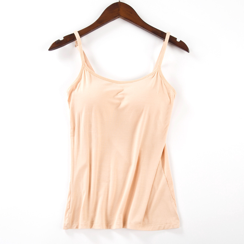 Picture of Modal Fixed Cup Camisole Women's Belt Chest Pad Thin Inner Small Strap Outer Wear Women's Undershirt Underwear
