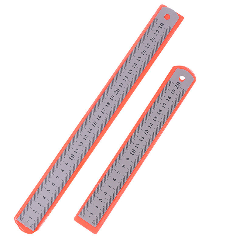 Picture of Stainless steel ruler 0.5mm thick metal steel ruler Office drawing measuring tool 20cm ruler stationery wholesale
