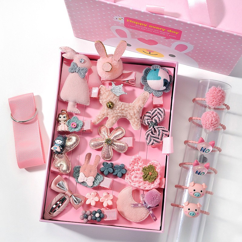 Korean Kidsren's Hair Accessories Gift Box Set Princess Hairpin Rubber Band Baby Headband Girls Hair Accessories Princess Style Set