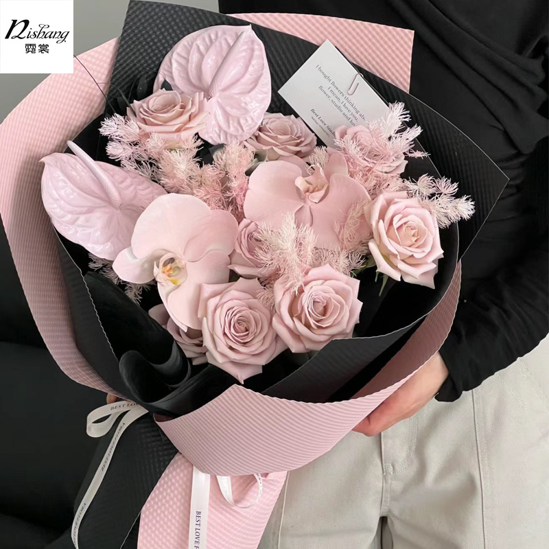 Dot wood cotton paper waterproof three-dimensional embossing paper flower bouquet wrapping paper floral wrapping paper handmade DIY material
