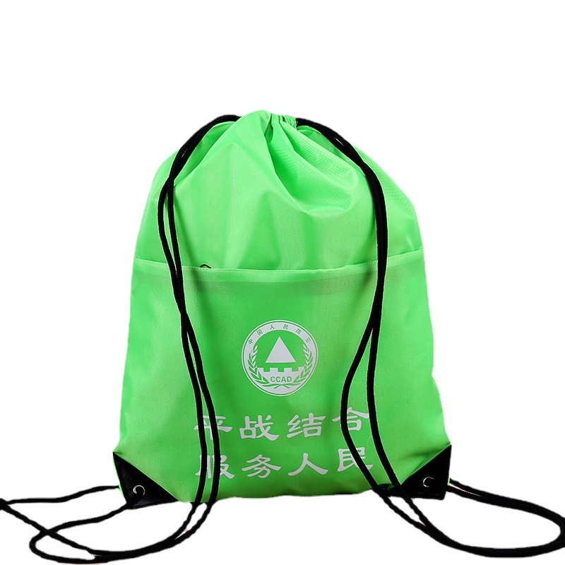 210D polyester drawstring drawstring bag backpack bag in stock wholesale advertising printing storage bag printed logo