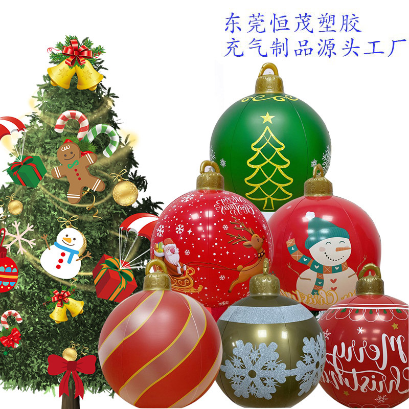 hengmao christmas decoration pvc inflatable ball fun holiday pvc inflatable christmas luminous ball halloween decoration ball