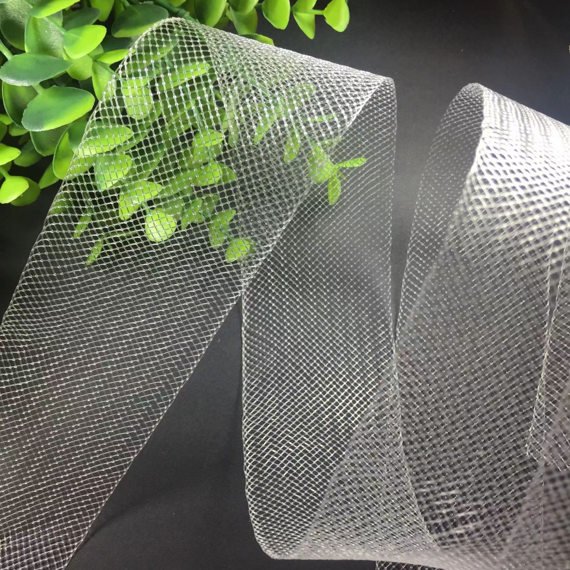 Transparent color 2-10cm shaped fishbone elastic net dance performance clothing skirt lining wedding dress accessories wholesale in stock