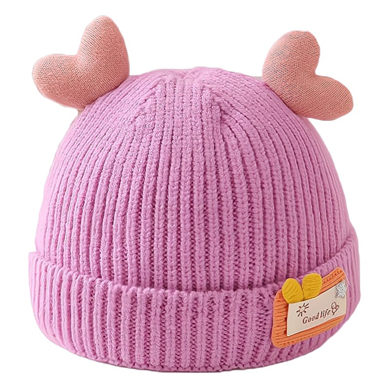 Winter Kidsren's Warm Hat, Cute Peach Heart Knitted Hat, Velvet Thickeneded Baby Pullover Woolen Hat, Super Cute Kidsren's Hat