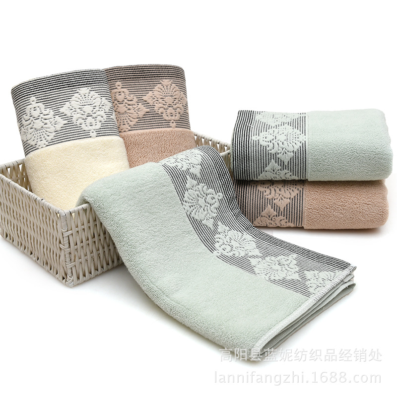 Picture of Gaoyang factory cotton European flower towel soft absorbent large face towel supermarket gift wholesale face towel household towel