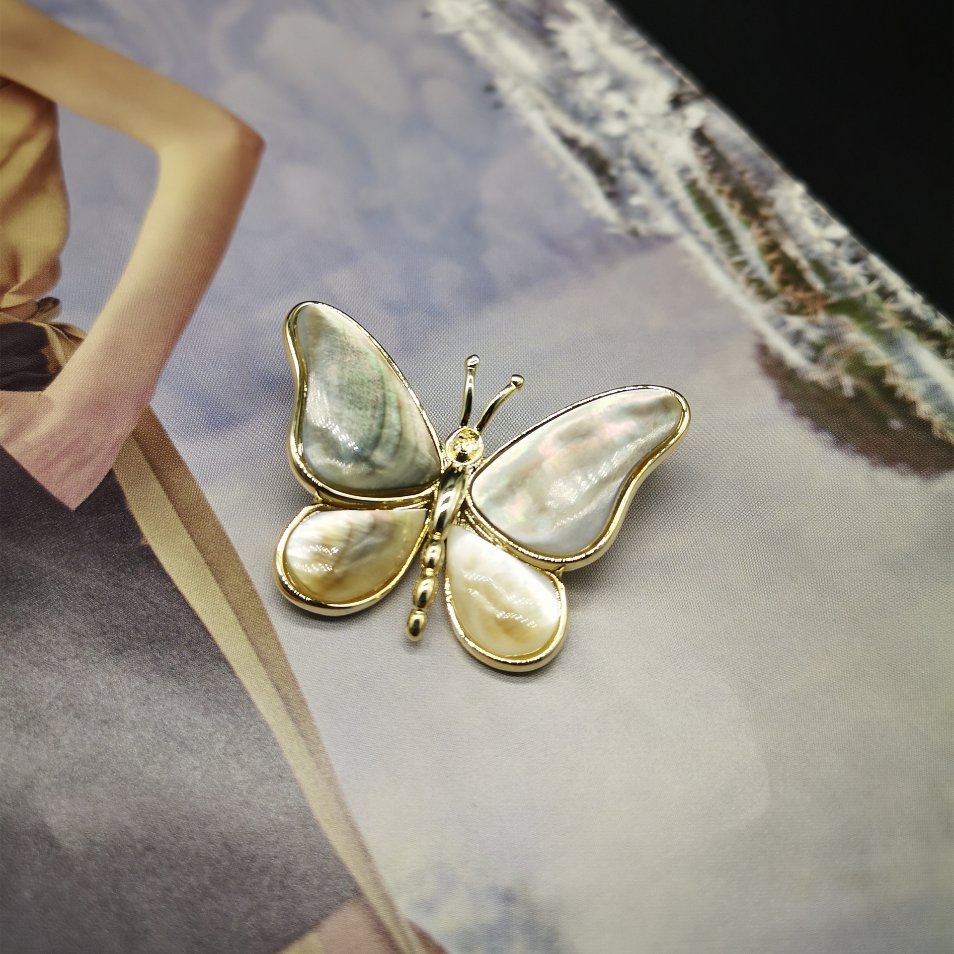 Picture of Private Custom Suit Brooch Star Custom Evening Dress Butterfly Brooch White Collar Clothing Decorations