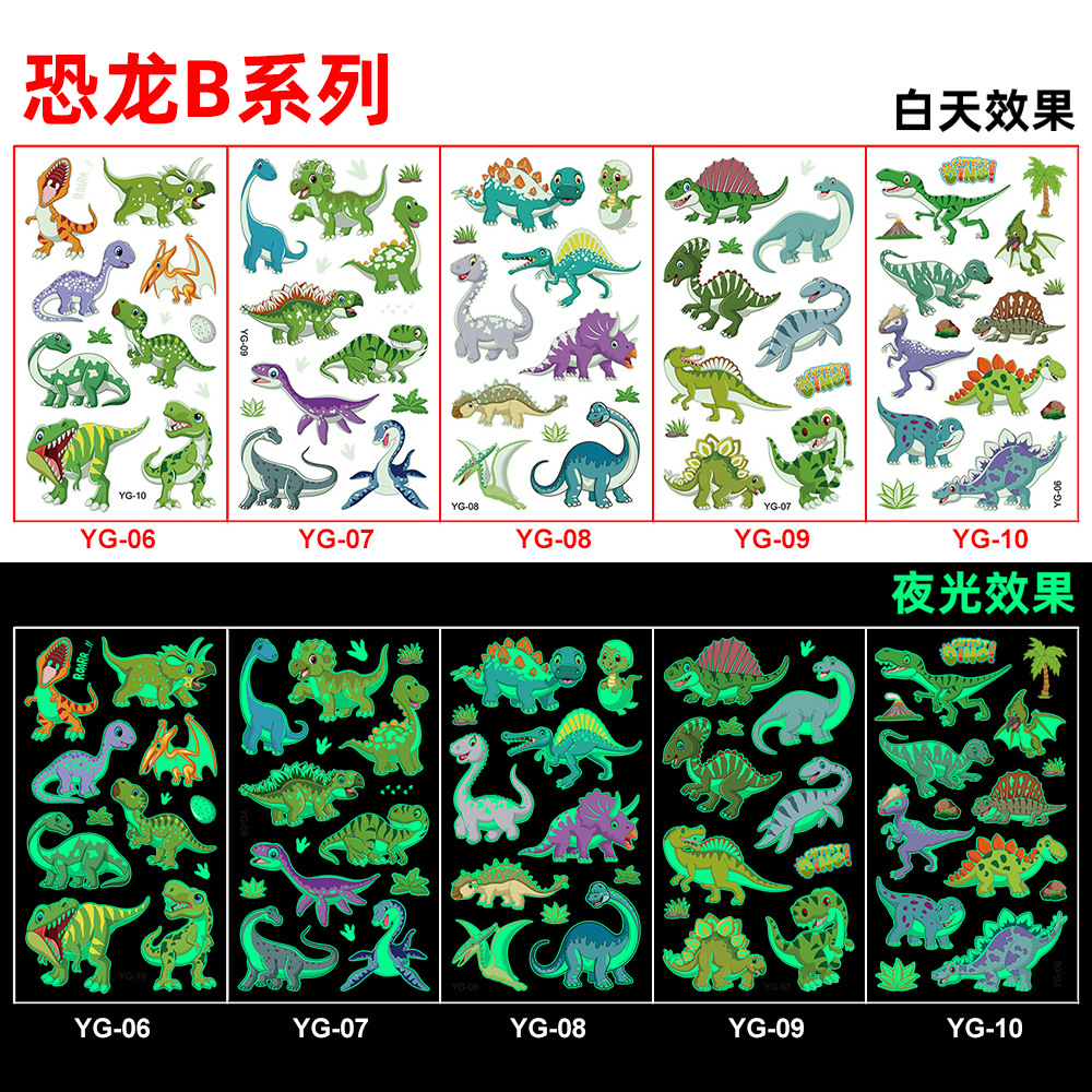 Picture of Amazon New Luminous tattoo Sticker Kids Cartoon Bonus Party Gift tattoo Cross Border Temporary Sticker