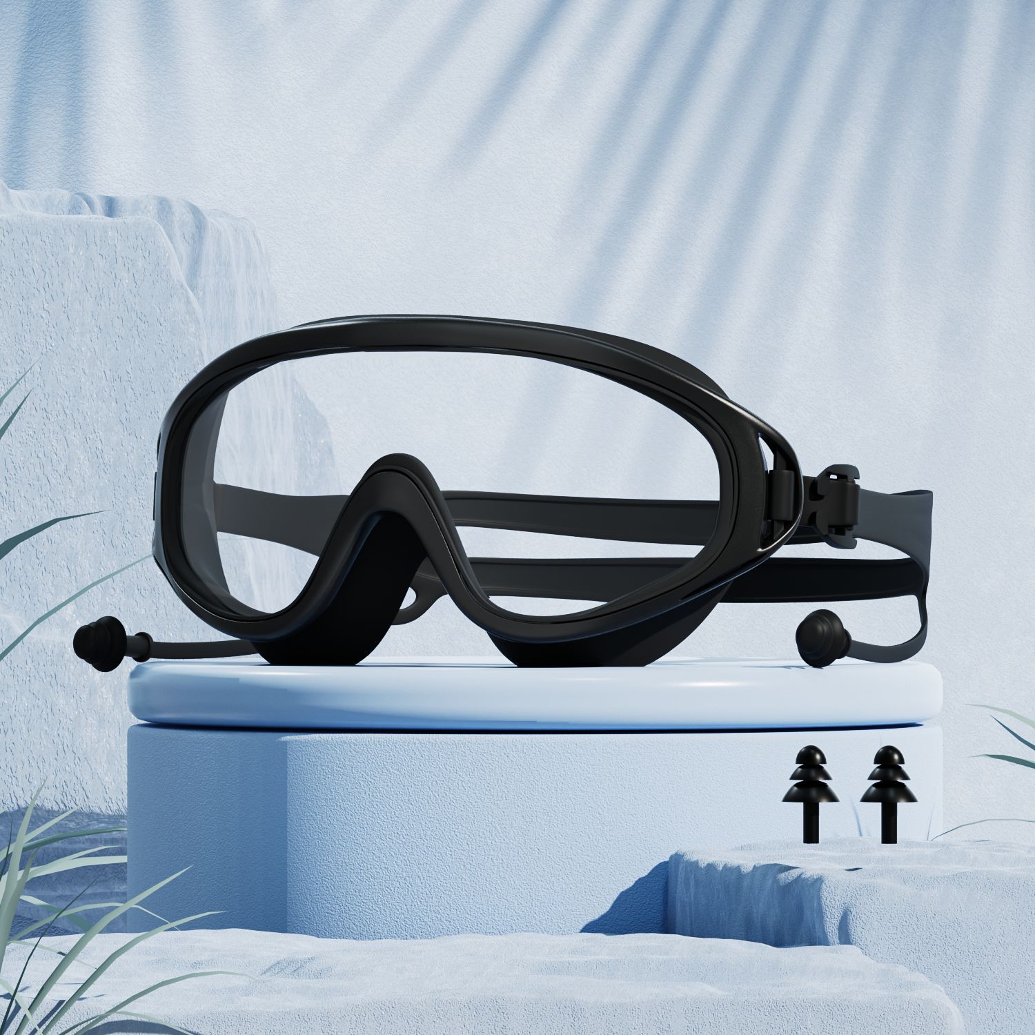 Picture of You Swimming Goggles Waterproof Anti-fog Swimming Glasses Myopia Swimming Goggles Men's Children's Large Frame Diving Swimming Cap Set Equipment