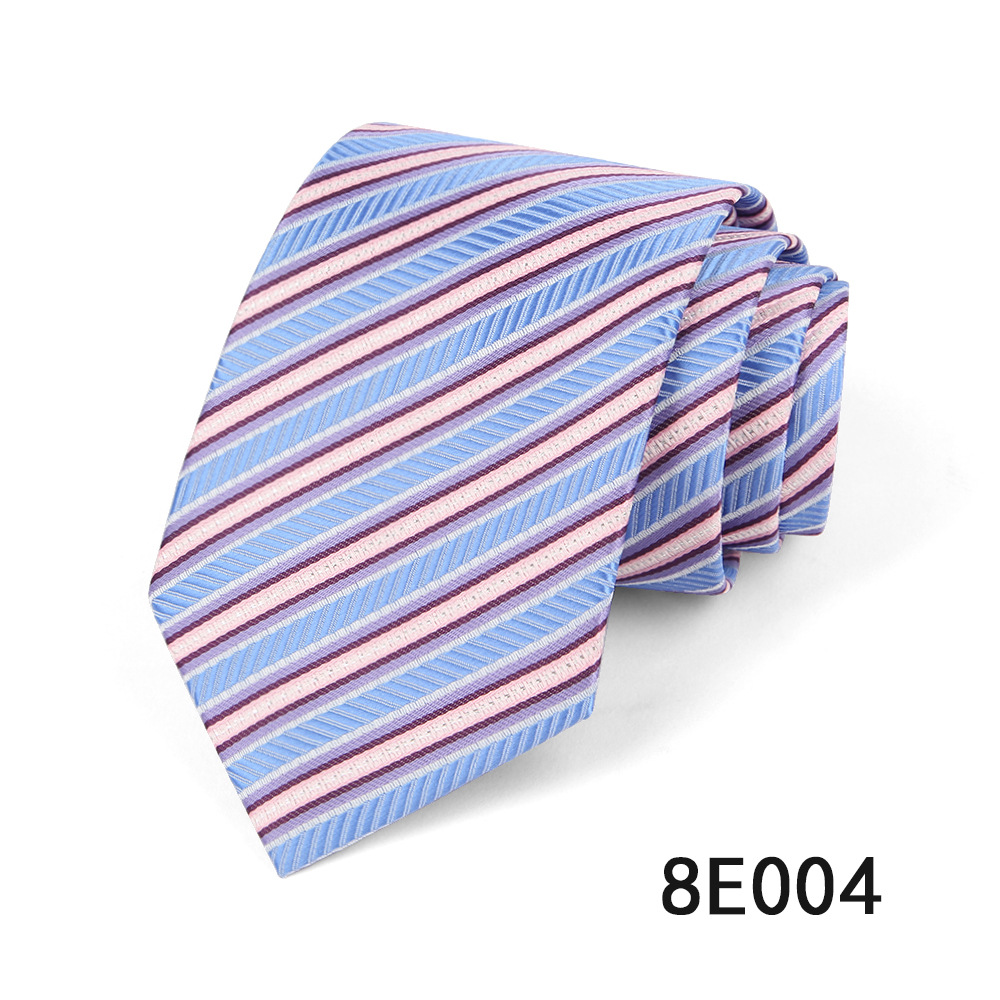 Picture of Men's Tie Business Casual Stripesd Tie 8cm Polyester Jacquard Embroider Print Tie Wholesale Formal Wear
