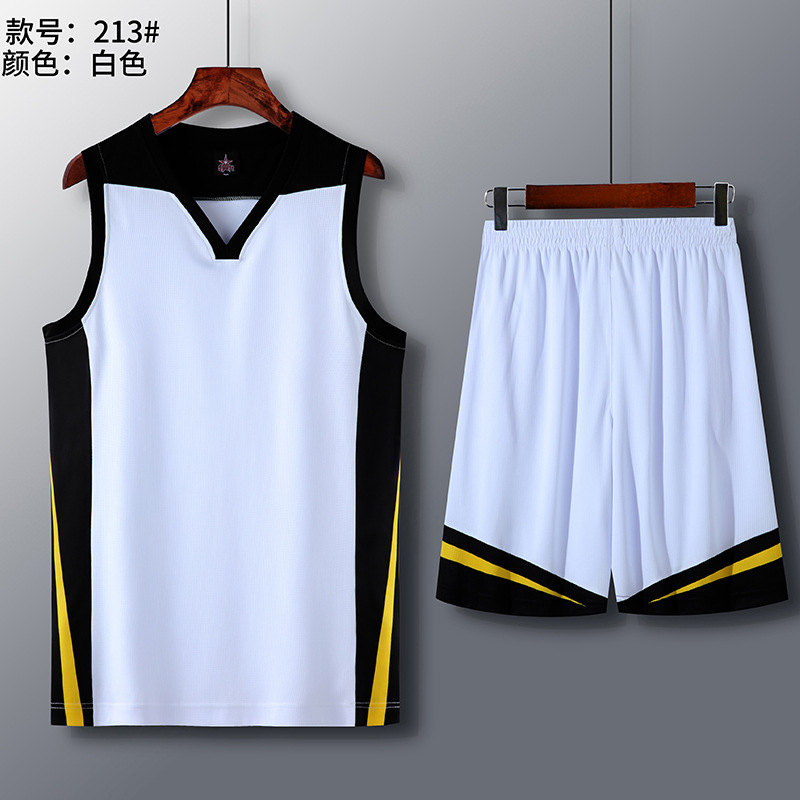 Picture of Summer new dry breathable outdoor sports training V-neck contrast basketball suit strength manufacturers wholesale printing