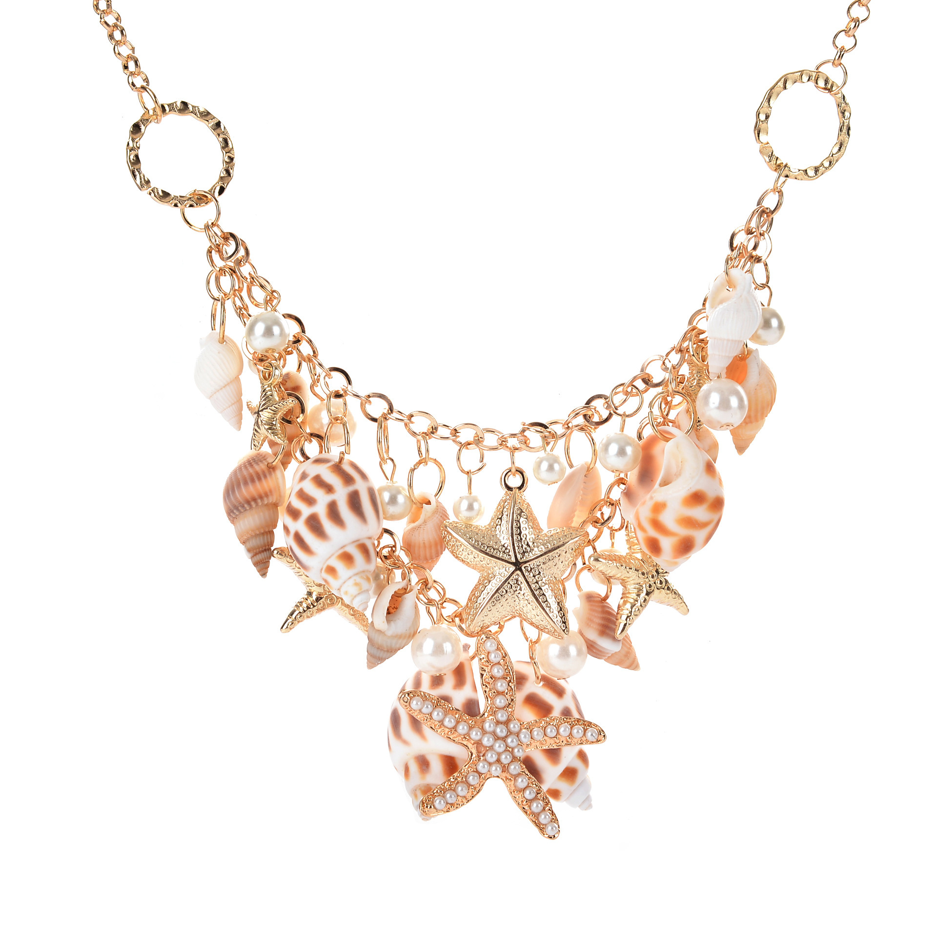 European and American jewelry new AliExpress popular beach chain conch starfish shell necklace sweater chain clavicle chain wholesale
