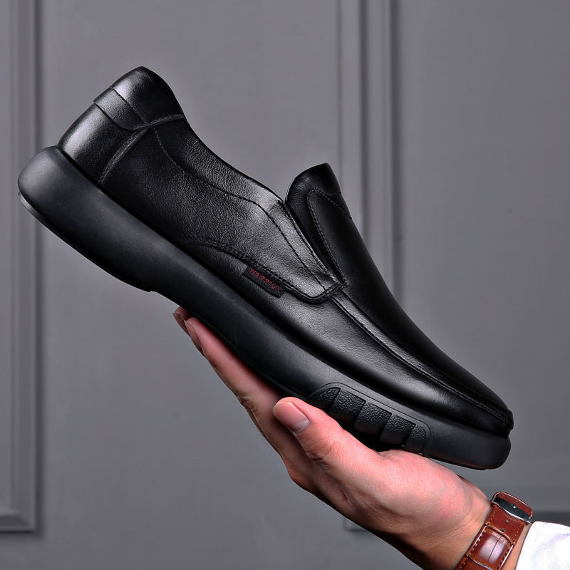 Men's new business casual leather shoes cotton with soft bottom breathable comfortable fleece-lined warm fashion wholesale
