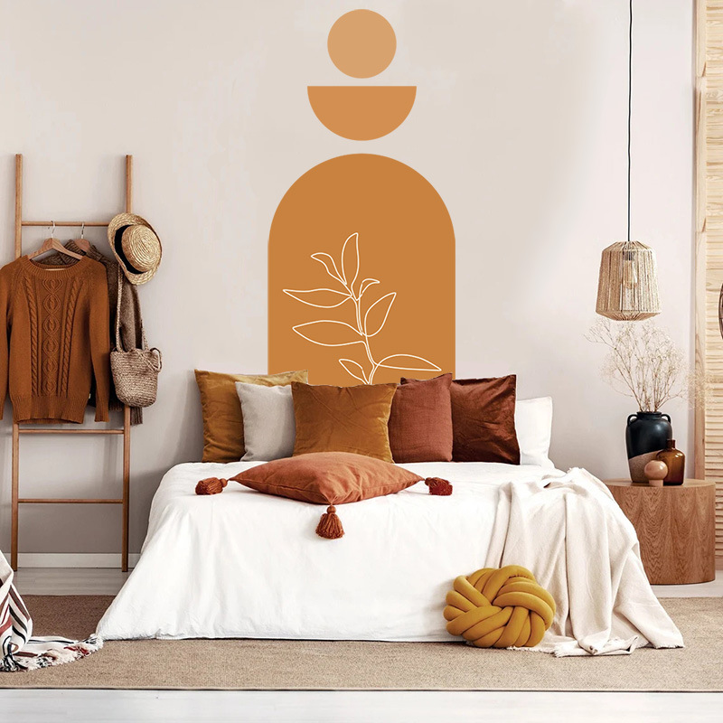 Picture of Nordic boho Morandi Arch Wall Stickers Sofa Background Wall Decoration Abstract Geometric Line Stickers Wall Decoration pvc