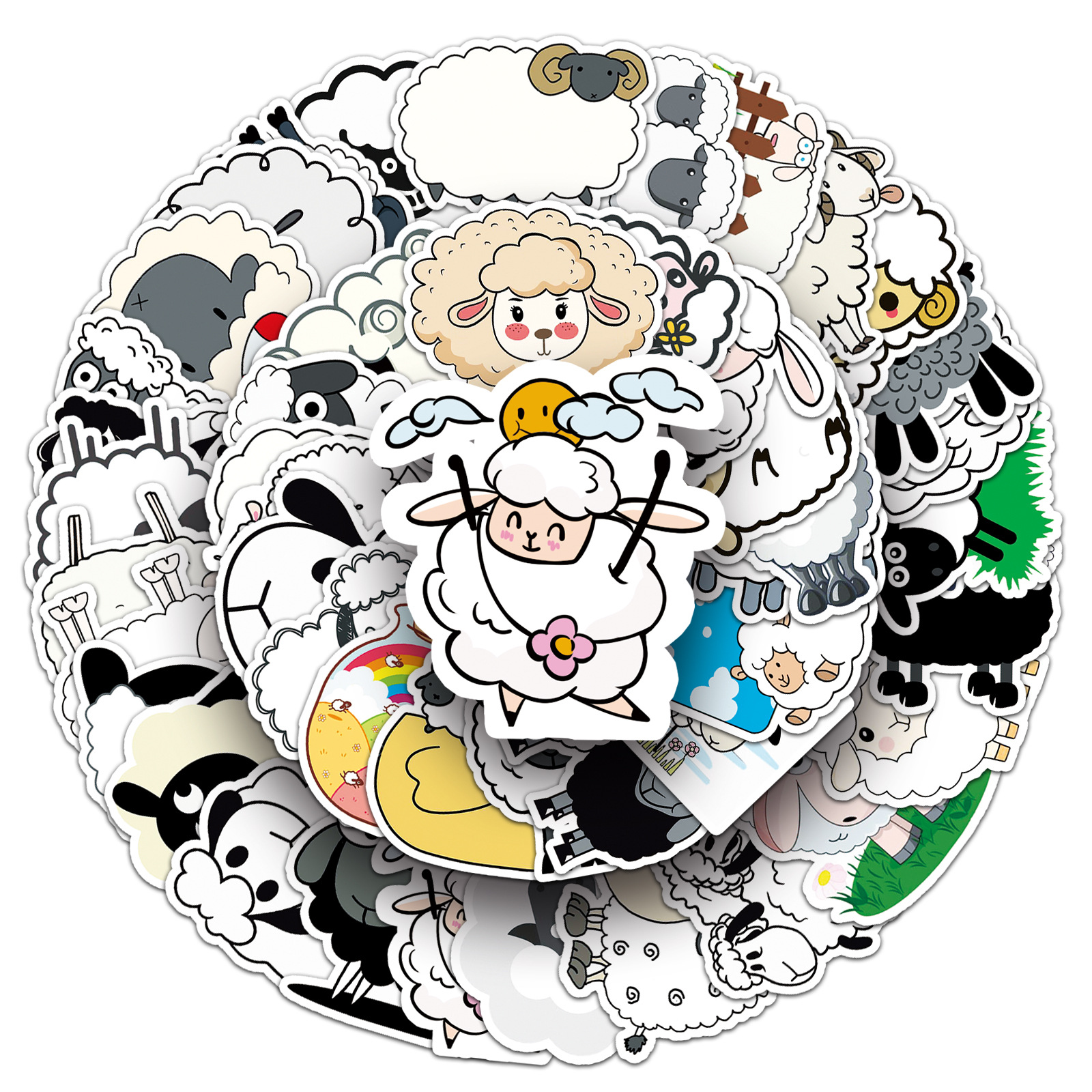 Picture of 50 Sheep Animal Personality Ins Wind Plant DIY Decorative Stickers Laptop Car Scooter Stickers