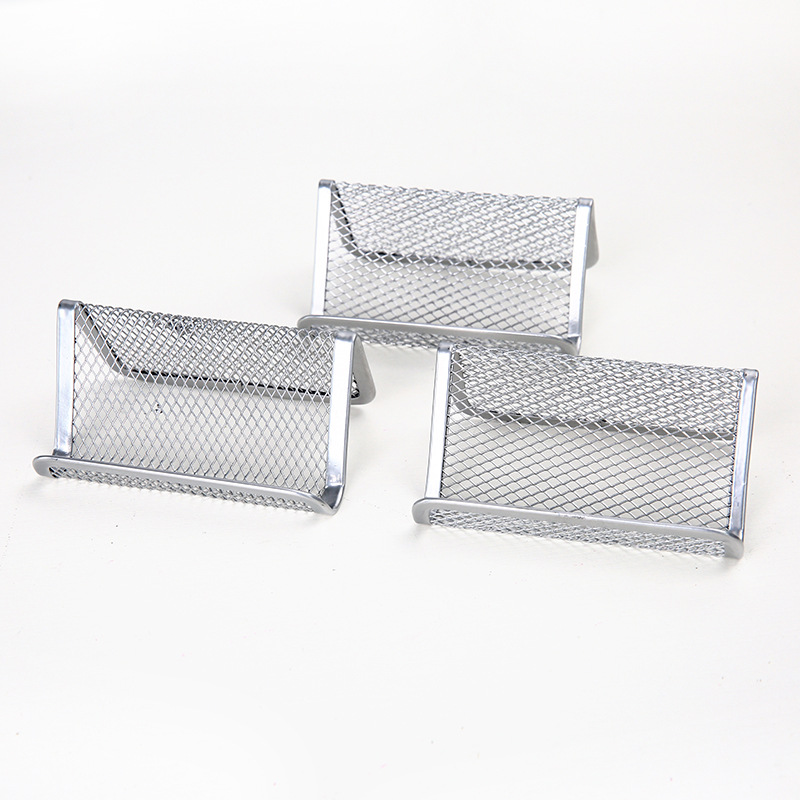 Picture of Desktop office supplies barbed wire mesh business card holder, household goods anti-rust business card holder business card case mobile phone holder