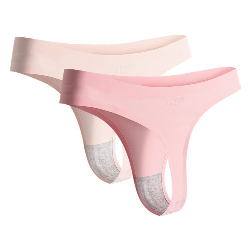 Live Broadcast Hot-Selling European-Style Sexy Thong, Ice Silk Seamless, Comfortable and Non-Strangle T-Shaped Low-Waist Underwear for Women