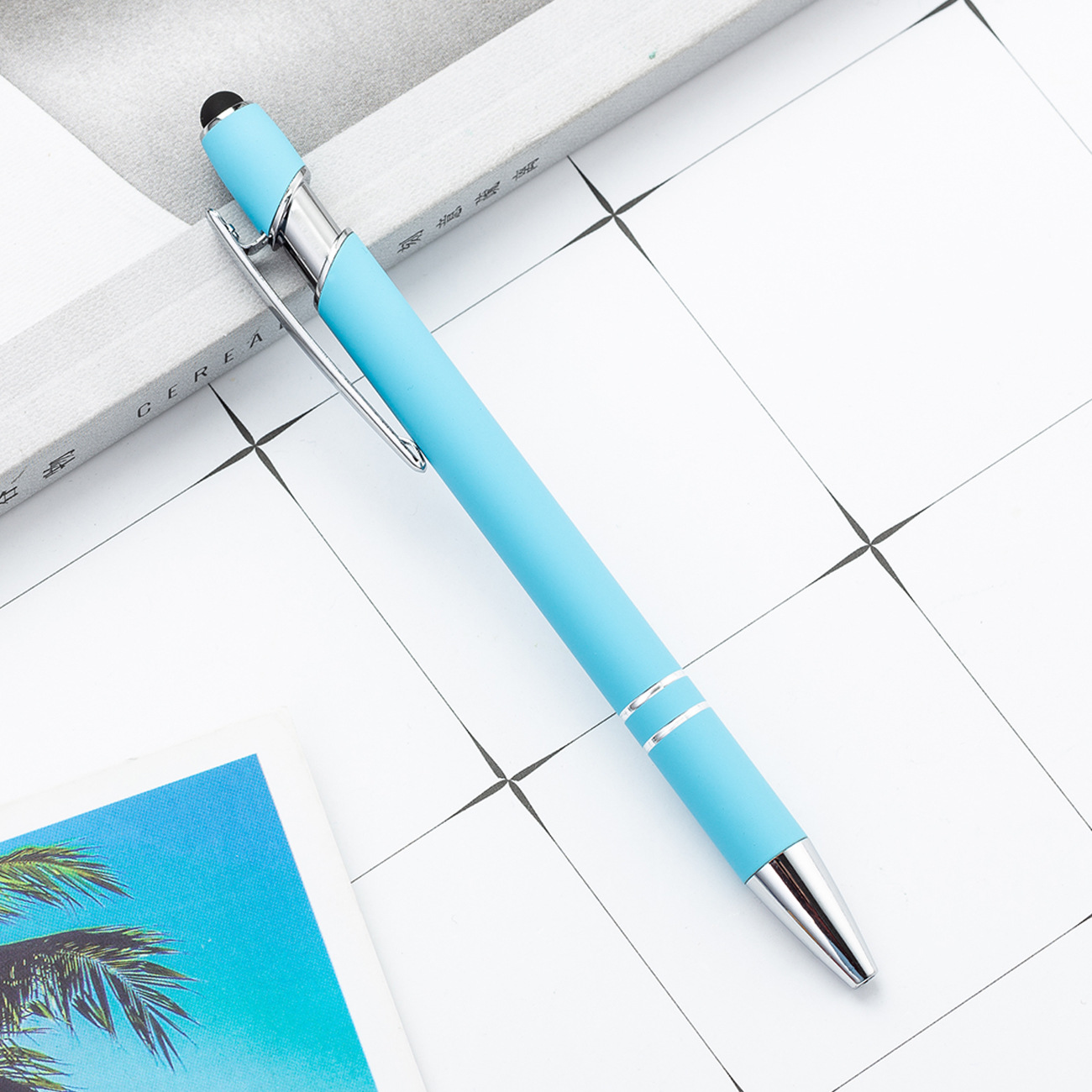 Picture of Spot wholesale touch screen capacitance Pen Press Metal Ballpoint Pen advertising pen printing logo creative beauty pen manufacturers