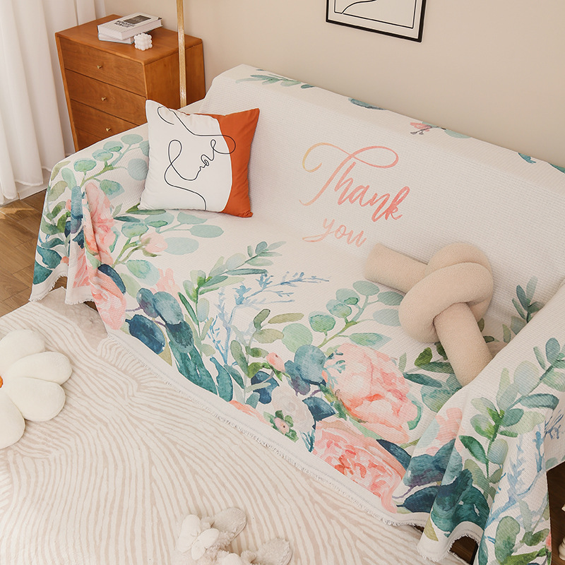 Picture of ins style sofa towel full cover cloth simple sofa cushion blanket all-inclusive universal cover towel four seasons universal sofa cover