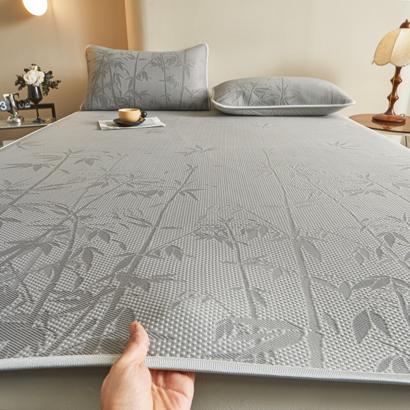 Picture of Class A ice silk mat three-piece set 2025 new summer machine washable antibacterial air conditioning soft mat bed hat 1.8 meters