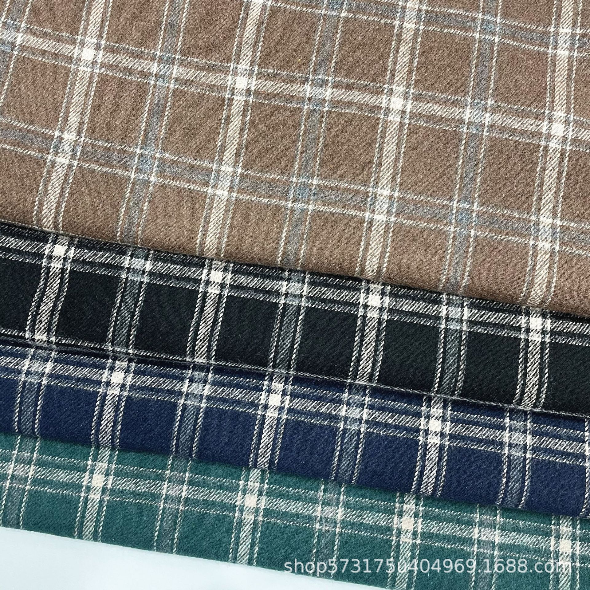 Flannel autumn and winter shirt cloth children's clothing pleated skirt shoes and hats luggage fabric polyester cotton sanding yarn-dyed plaid fabric