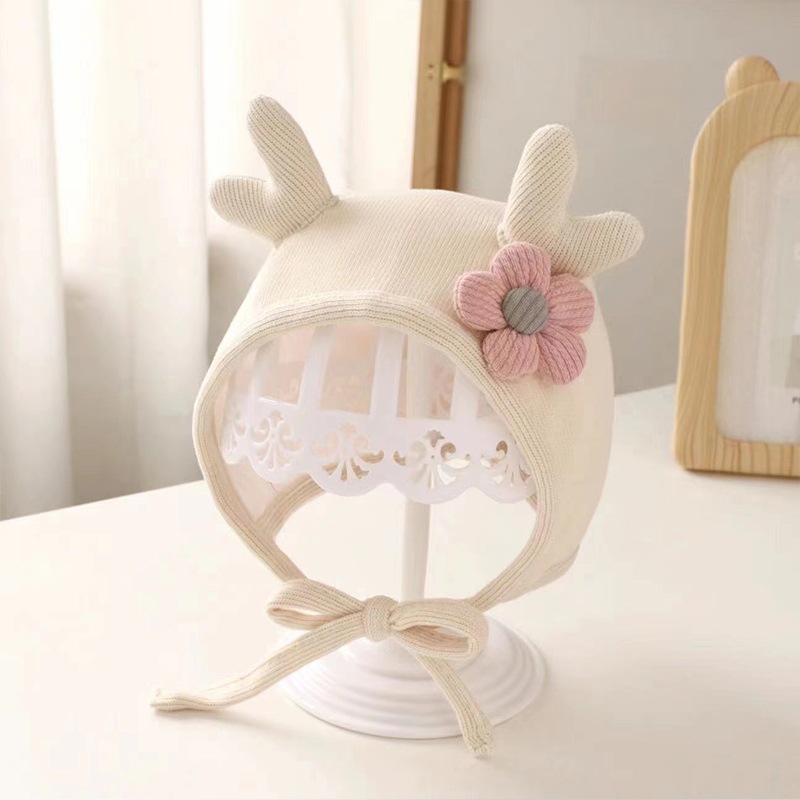 Picture of Baby Hat Spring and Autumn Baby Cute Super Cute Autumn and Winter Baby Ear Protection Newborn Female Baby Fetal Hat Boy