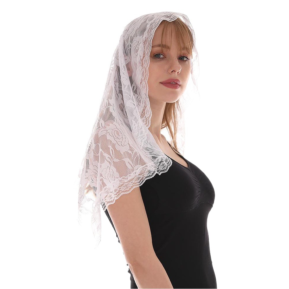 Amazon Ebay Bridal Lace Headscarf Safe Prayer Headdress Veil Short Veil Shawl Single Layer Veil