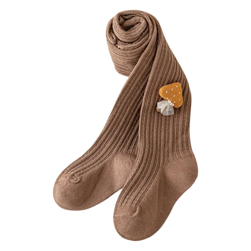 Carefully Selected Kidsren's Pantyhose, Girls' Leggings, Spring and Autum Class a Cotton Anti-Pilling Mushroom Pure Color Kidsren's Pantyhose