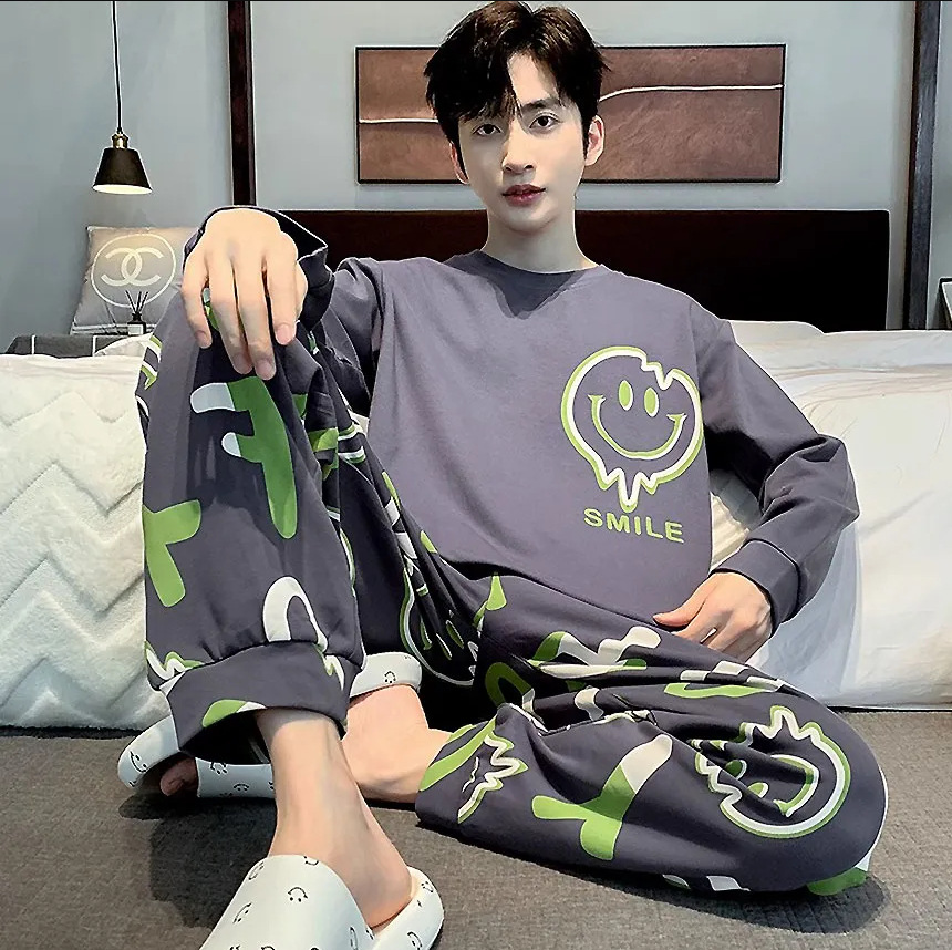 Men's Outdoor pajamas spring new long sleeve loose sports home wear suit live wholesale foreign trade