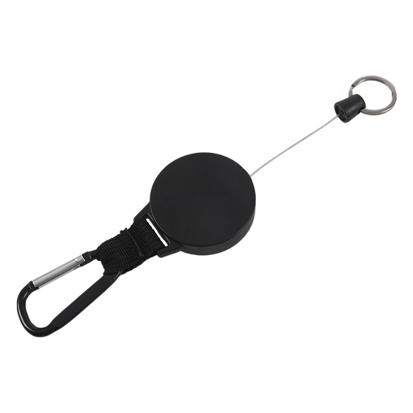 EDC Telescopic Multifunctional Mountaineering Buckle Anti-lost Anti-theft Wire Rope Key Chain Ribbon High Elastic Easy Pull Buckle