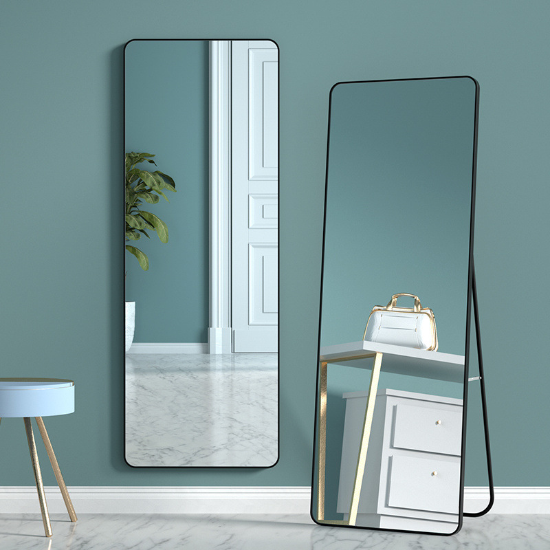 Mirror Full-Length Mirror Aluminum Alloy Dressing Mirror Home Removable Full-Length Mirror Floor Mirror High-End Girls Fitting Mirror