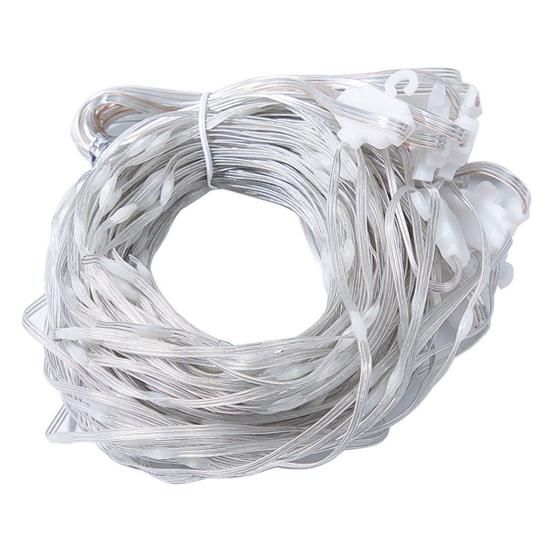 Leather wire lamp string led water waterfall lamp Christmas outdoor waterproof solar remote control curtain decorative lights