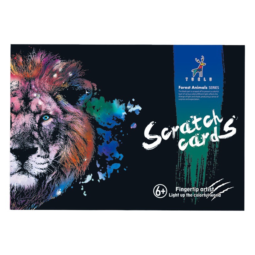 A3 animal scratch painting colorful scratch handmade scratch paper 8 creative DIY production painting gift for friends