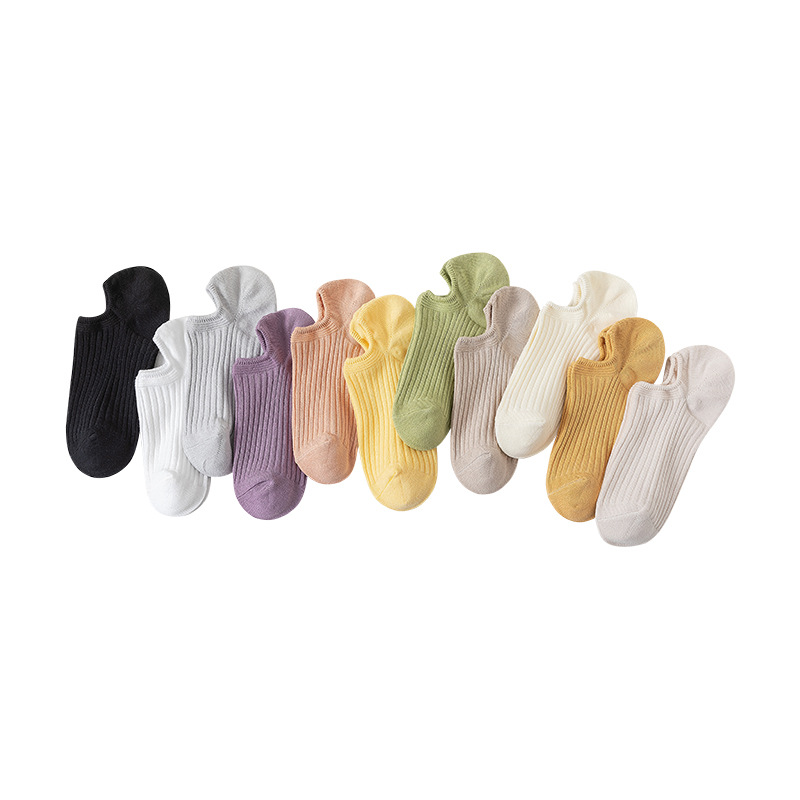 Picture of Double-Needle Socks 7A Antibacterial and Deodorant Boat Socks for Women Spring and Summer Cotton Socks Silicone Non-Slip Shallow Mouth Invisible Women's Cotton Socks