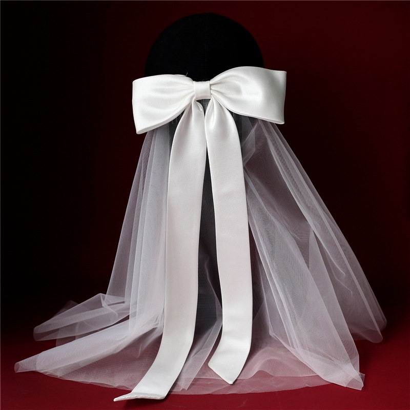 Picture of Bride's Veil Mori Travel Photograph Accessories Wedding License Bow White Small Tape Comb