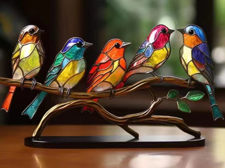 Picture of In stock new Amazon colorful bird home decoration bird metal home decorations