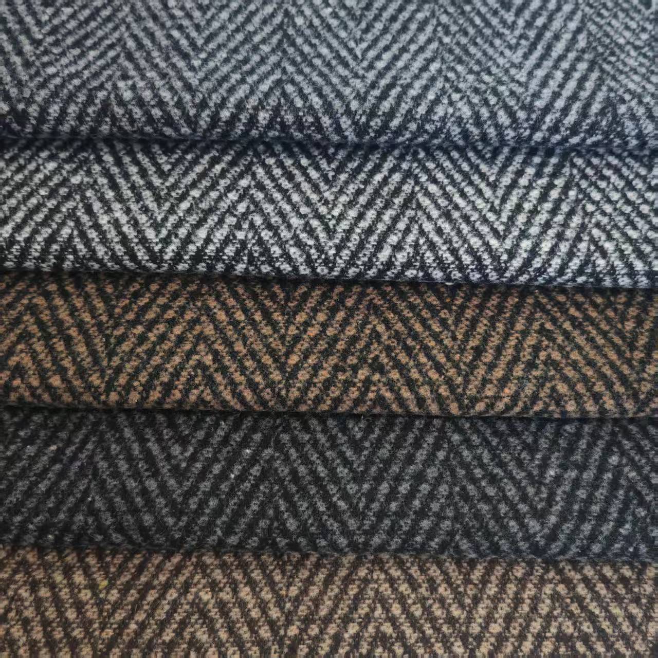 Picture of Shaoxing Manufacturer's Ready-Made Autumn and Winter Fancy Herringbone Fabrics, Fashion Suits, Shoes, Hats, Bags, Herringbone Woolen Fabrics