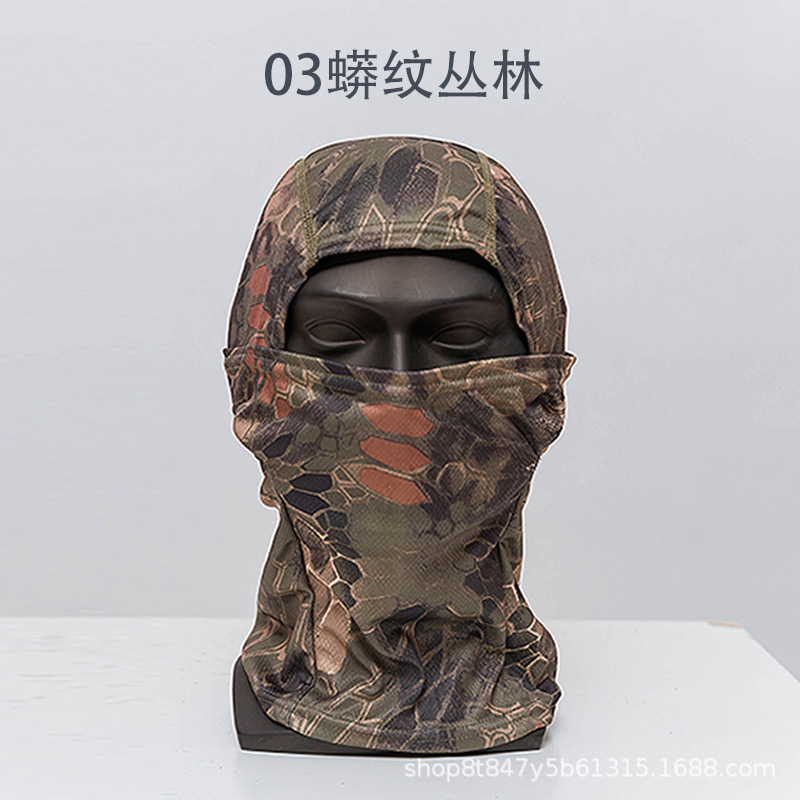 Picture of Cross-Border Summer Sun Protection Mask, Outdoor Cycling Dustproof Camouflage Headgear, Tactical Single-Hole Headgear, Headscarf for Fishing