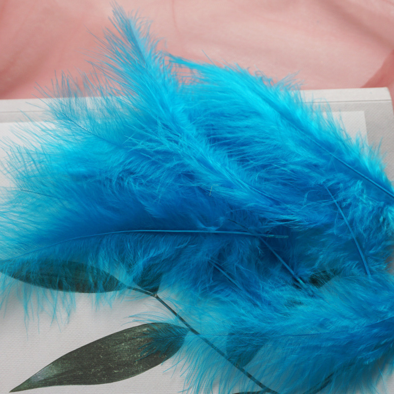 Picture of Colorful Turkey Hair Pointed Tail Velvet Dream Catcher Material Wave Ball Gift Box Filler Shooting Props Feather Decoration