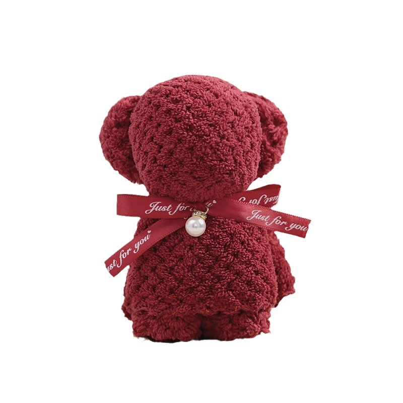 Picture of Coral Fleece Cute Bear Square Bridesmaid Best Man Accompanying Gift Opening Ceremony Shop Gift Pineapple Small Towel