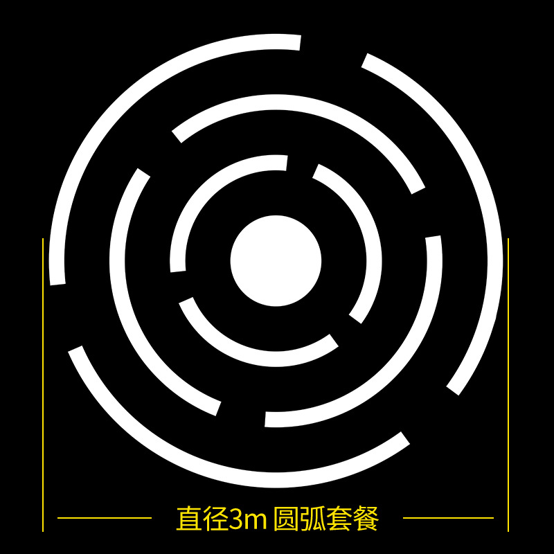 Picture of Ring Curved Chandelier Dance Studio Gym Internet Cafe Commercial Shopping Mall Supermarket Creative Industrial Style Lamps